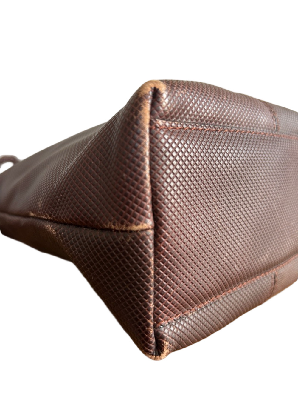 Bottega Veneta Vintage Brown Leather Shoulder Bag Minimalist Woven Detail - Picture 9 of 16